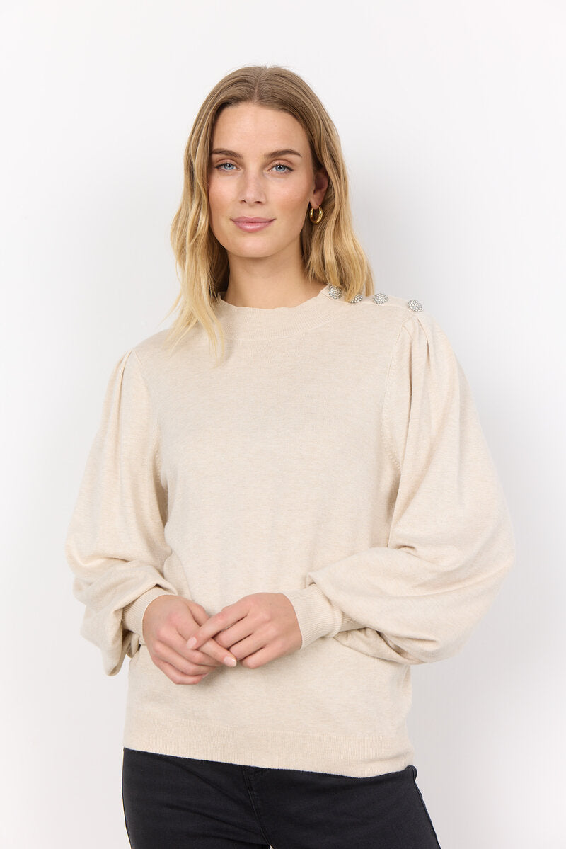 Dollie 745 Tröja Dam Cream Melange Soyaconcept