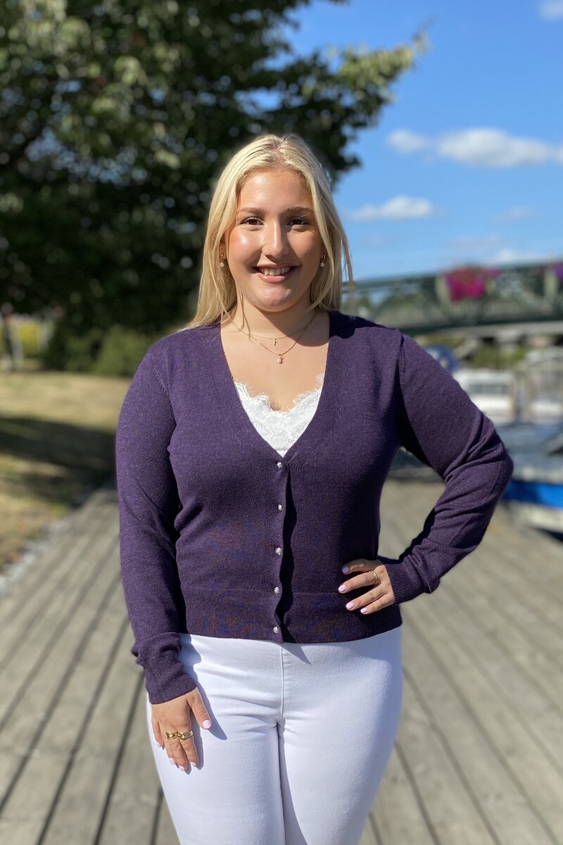 Dollie 746 Cardigan Dam Dark Grape Melange Soyaconcept