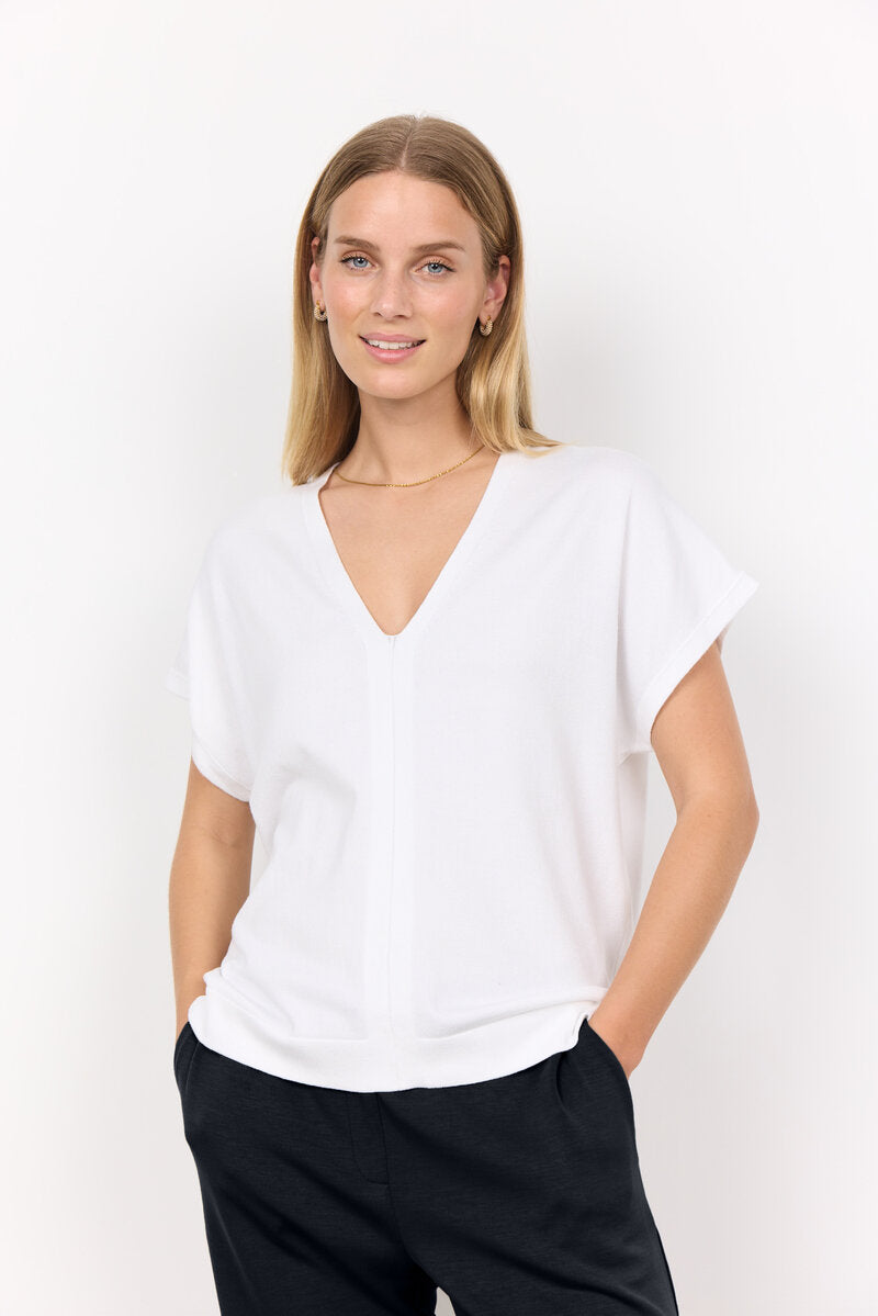 Dollie 757 V-Neck Pullover Women White Soyaconcept