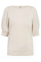 Dollie Kortärmad Puff Dam Cream Melange Soyaconcept