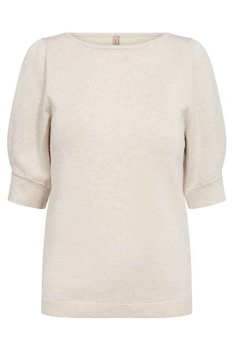 Dollie Kortärmad Puff Dam Cream Melange Soyaconcept