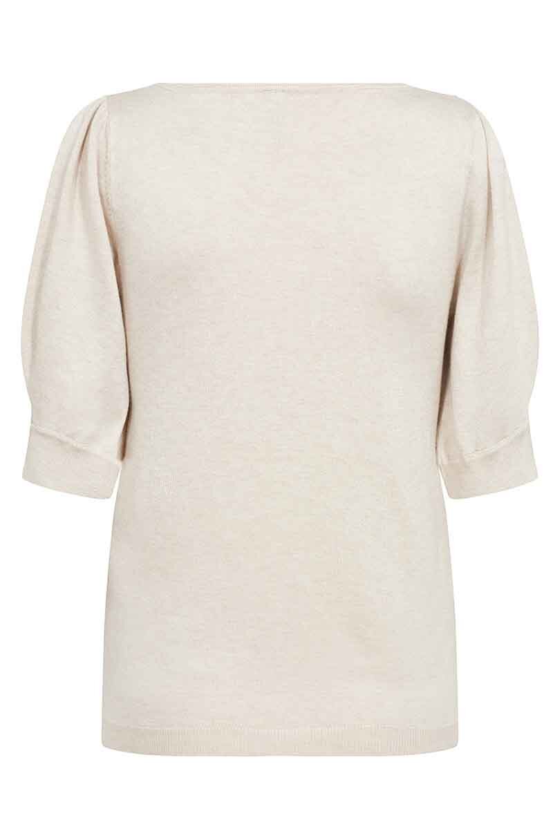 Dollie Kortärmad Puff Dam Cream Melange Soyaconcept