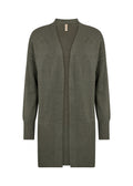 Dollie Lång Cardigan Dam Dark Olive Melange Soyaconcept