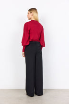 Dollie Puffärm Pullover Dam Red Melange Soyaconcept