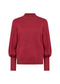 Dollie Puffärm Pullover Dam Red Melange Soyaconcept