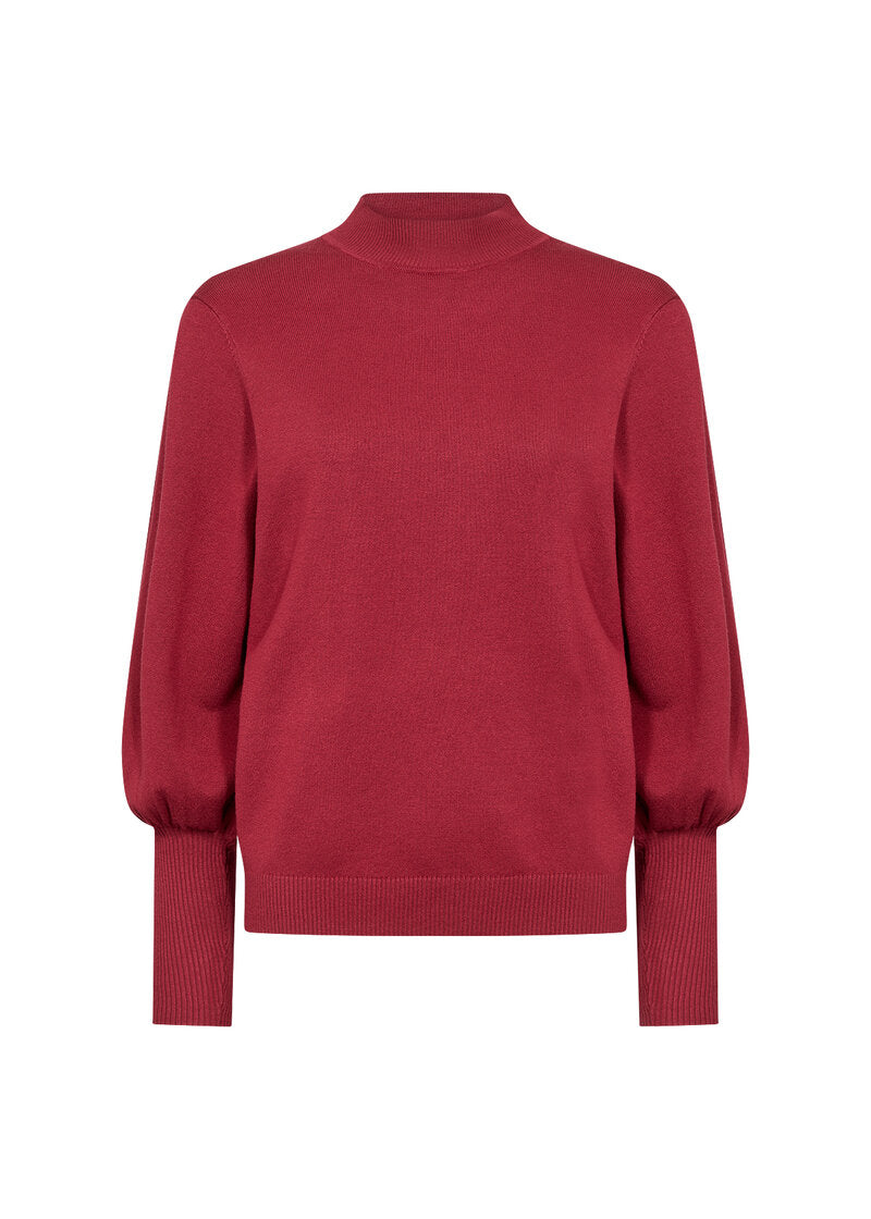 Dollie Puffärm Pullover Dam Red Melange Soyaconcept