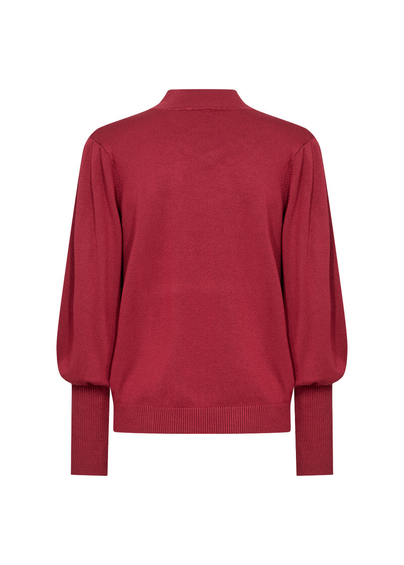 Dollie Puffärm Pullover Dam Red Melange Soyaconcept