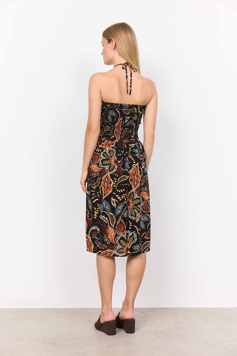 Emine 2 Smocked Dress Women Black Combi Soyaconcept
