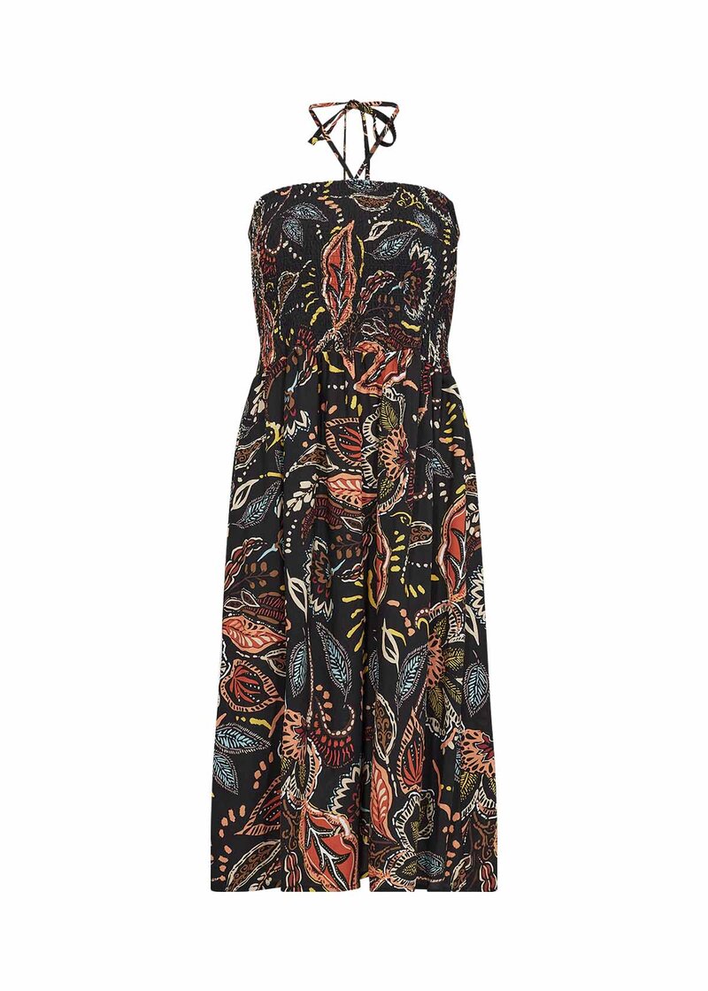 Emine 2 Smocked Dress Women Black Combi Soyaconcept