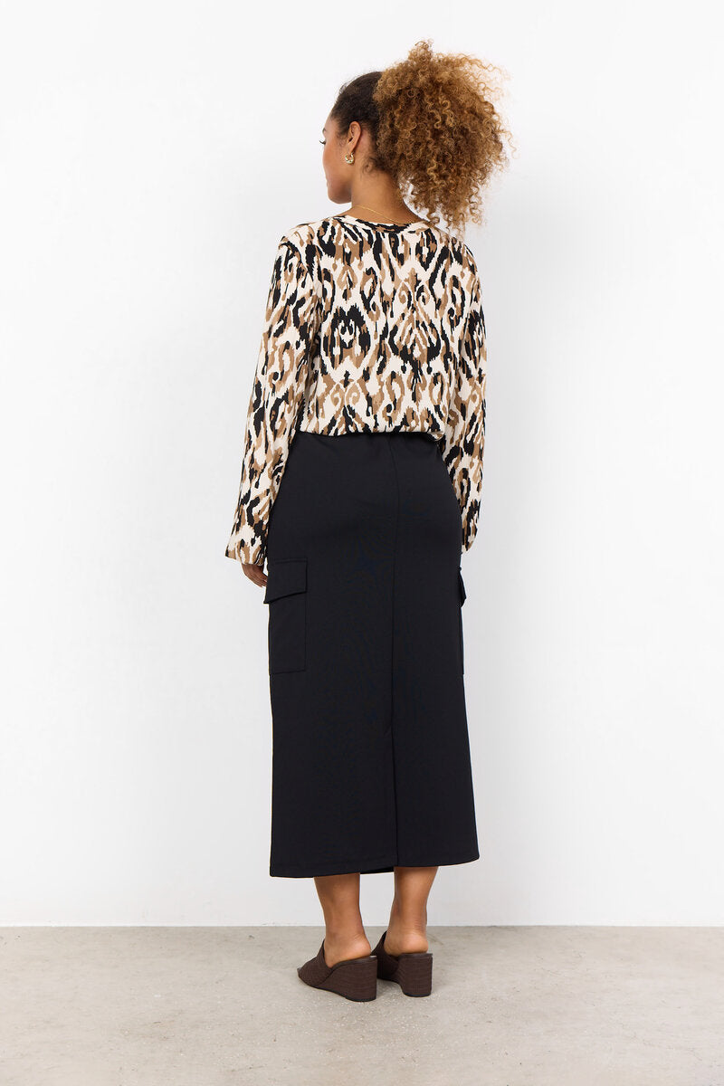 Fang Blouse Women Desert Brown Combi Soyaconcept