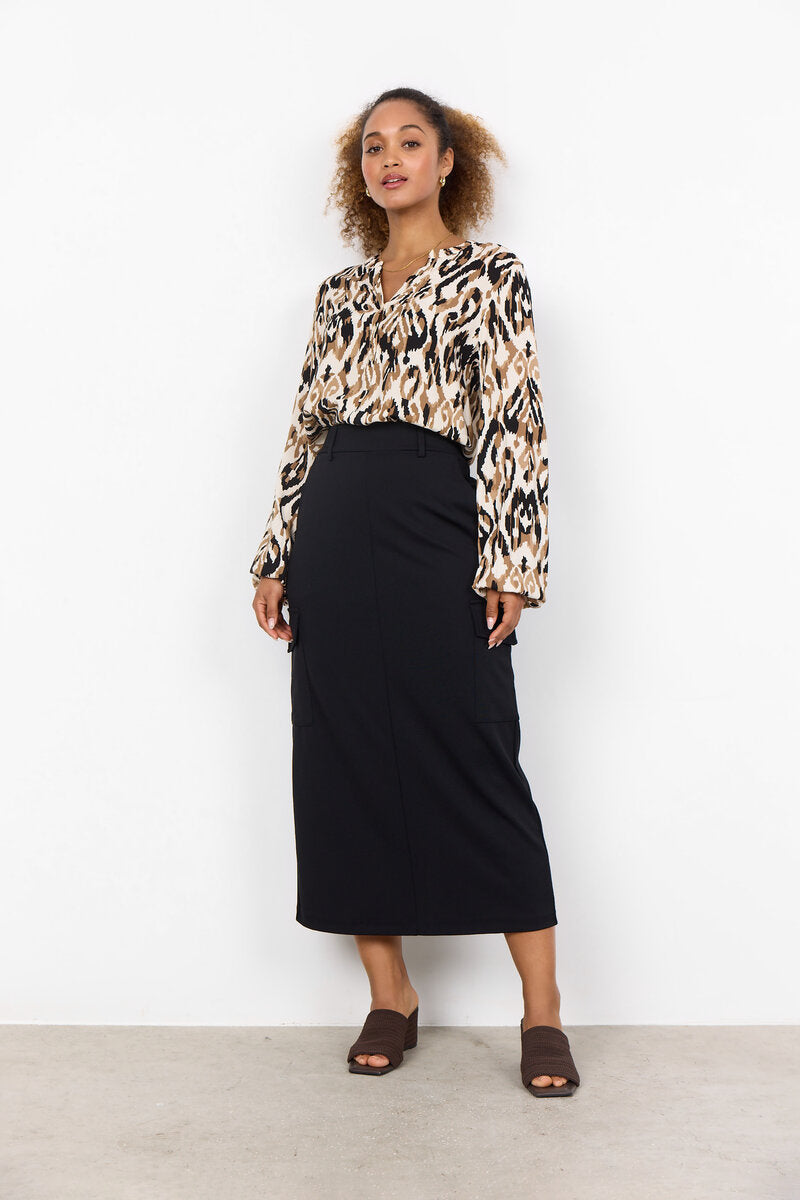 Fang Blouse Women Desert Brown Combi Soyaconcept