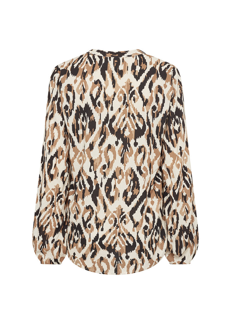 Fang Blouse Women Desert Brown Combi Soyaconcept