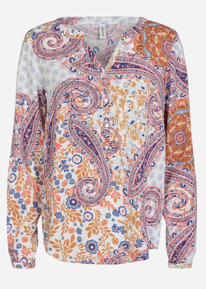 Gacia Blus Dam Dark Coral Combi - Soyaconcept