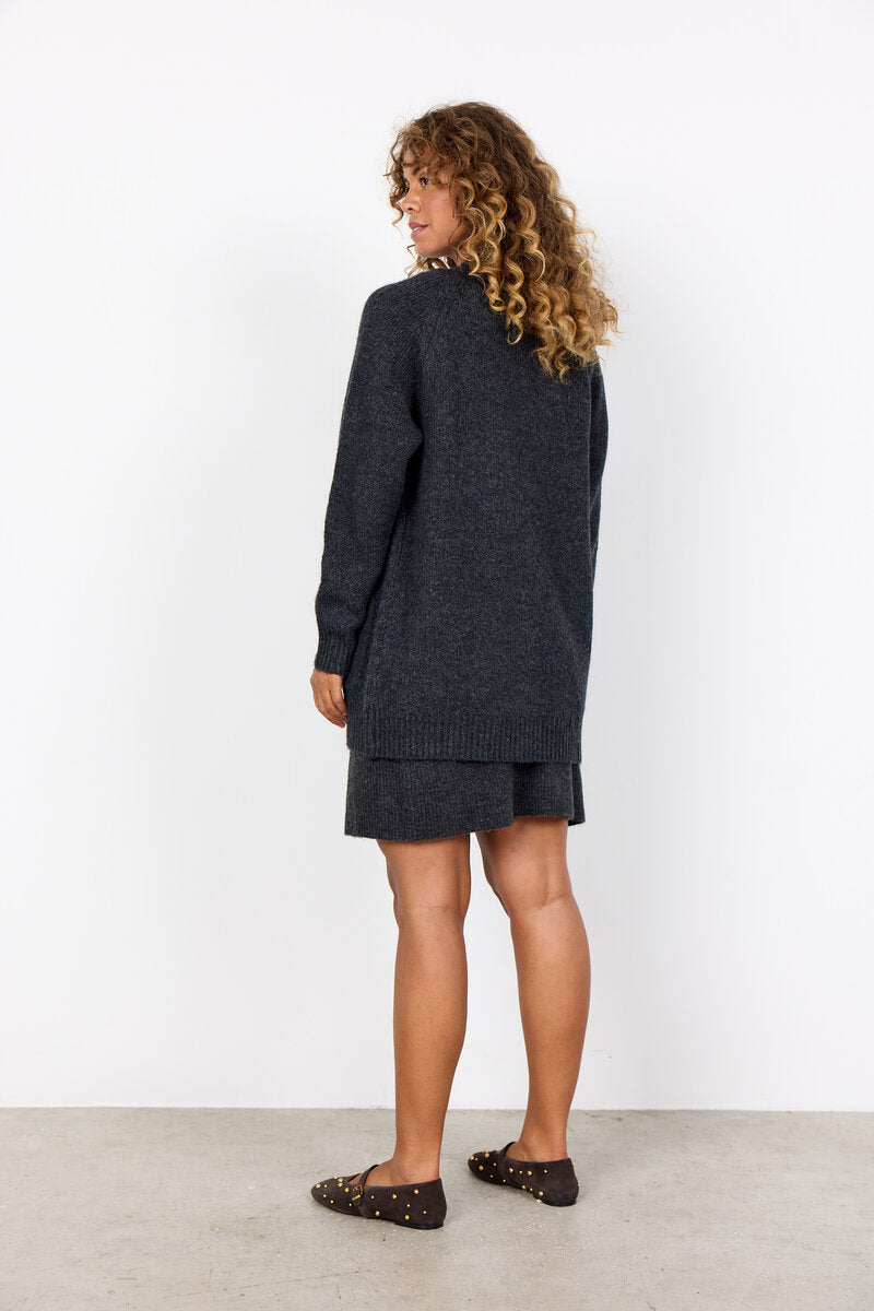 Gunna 13 Stickad Cardigan Dam Dark Earth Melange Soyaconcept