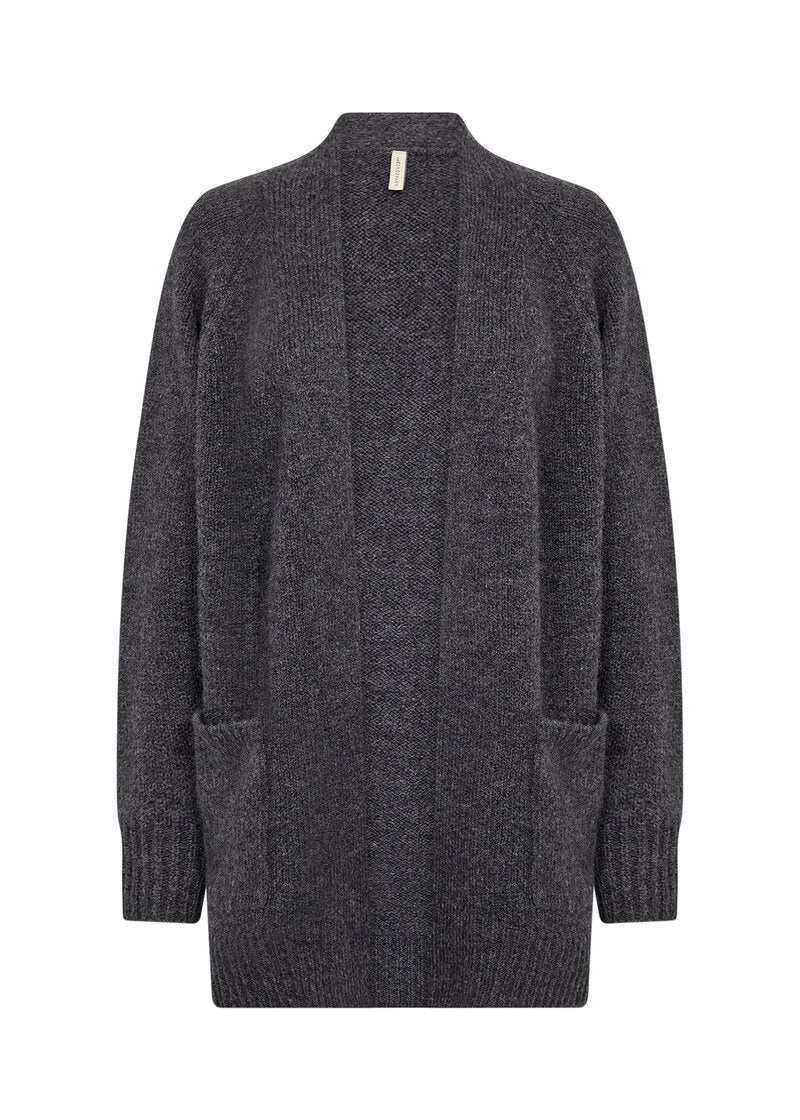 Gunna 13 Stickad Cardigan Dam Dark Earth Melange Soyaconcept