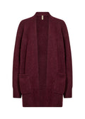 Gunna 13 Stickad Cardigan Dam Dark Red Melange Soyaconcept