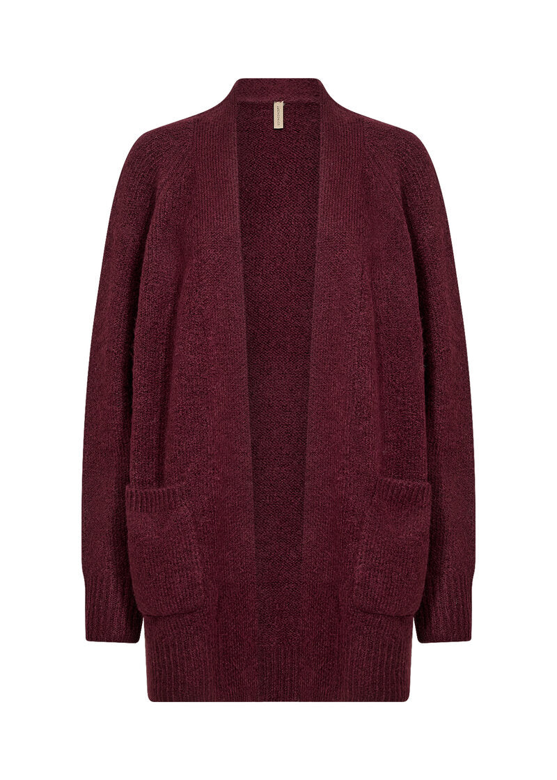 Gunna 13 Knitted Cardigan Women Dark Red Melange Soyaconcept