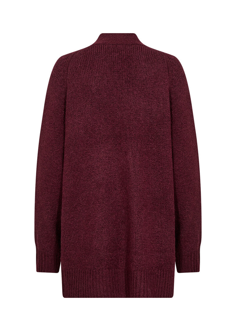 Gunna 13 Knitted Cardigan Women Dark Red Melange Soyaconcept