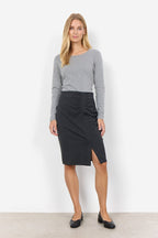 Honey Skirt Women Dark Grey Melange Soyaconcept