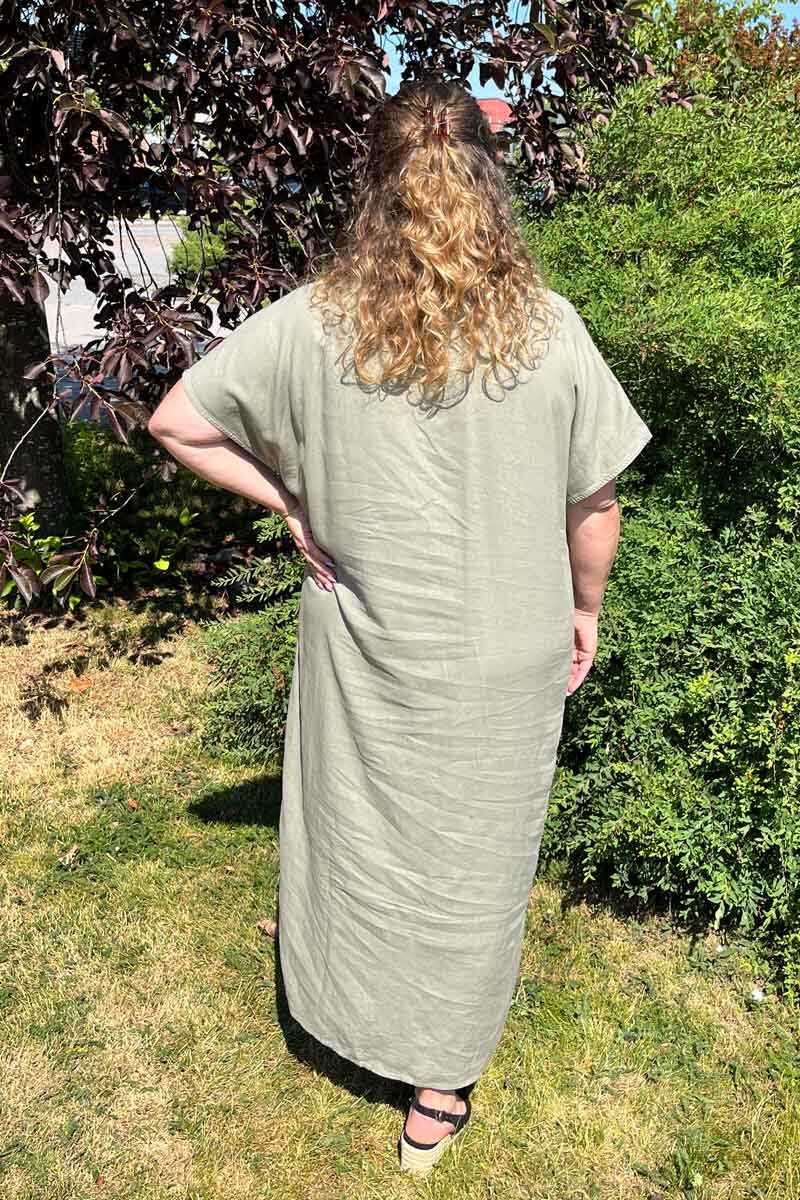 Ina Linen Dress Women Dusky Green Soyaconcept