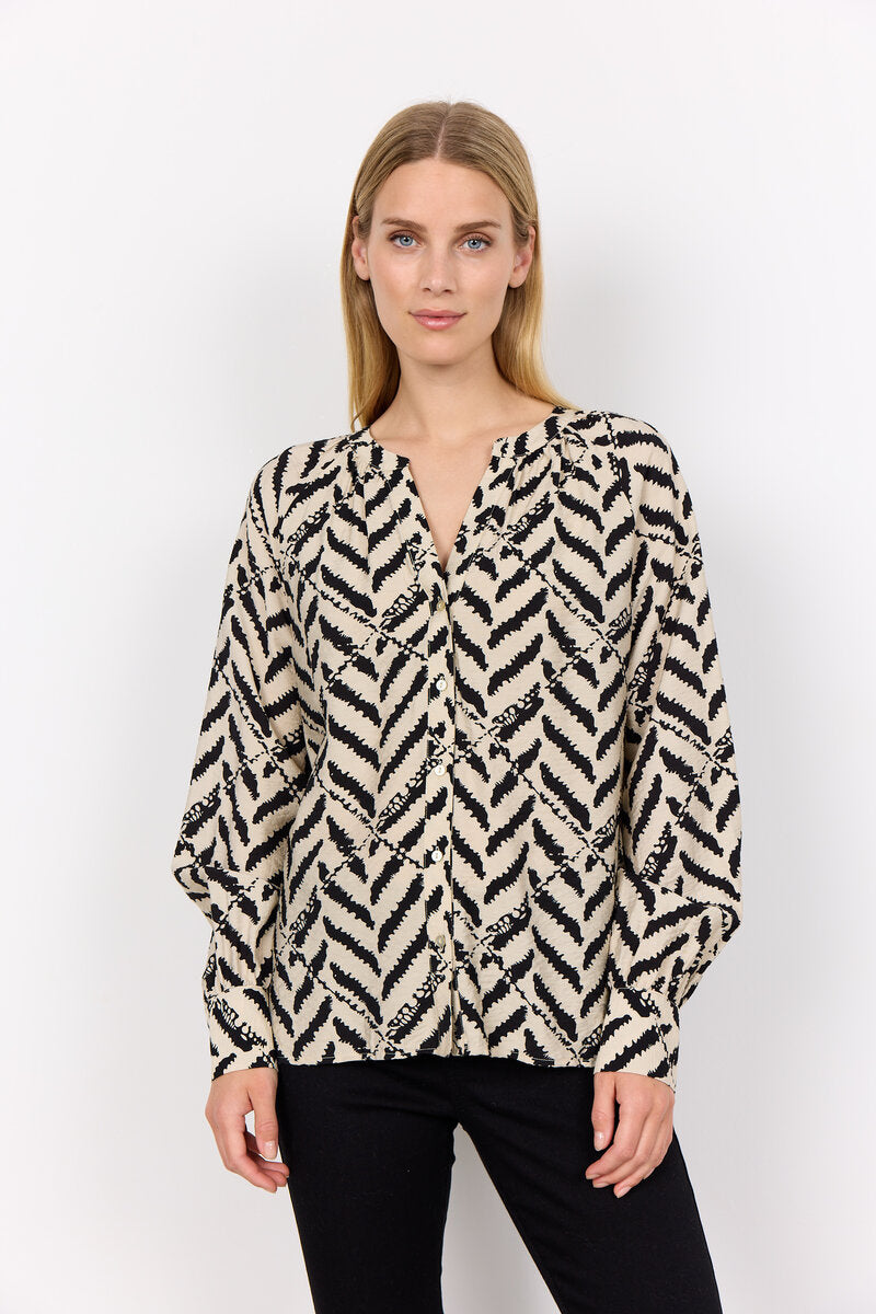 Inarose Blus Dam Black Combi Soyaconcept