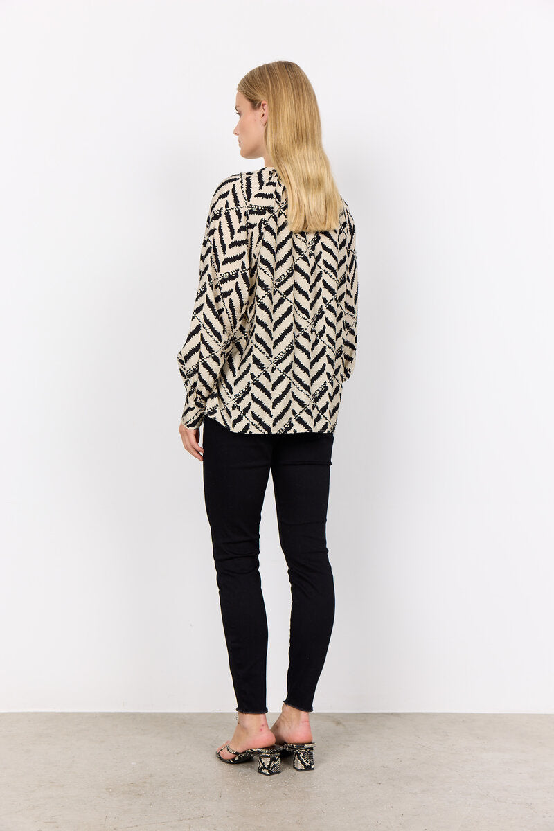 Inarose Blus Dam Black Combi Soyaconcept