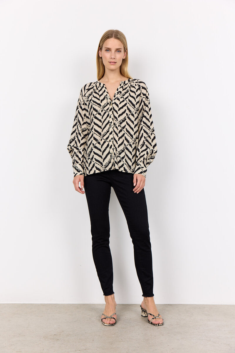 Inarose Blus Dam Black Combi Soyaconcept