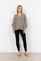 Inarose Blus Dam Black Combi Soyaconcept