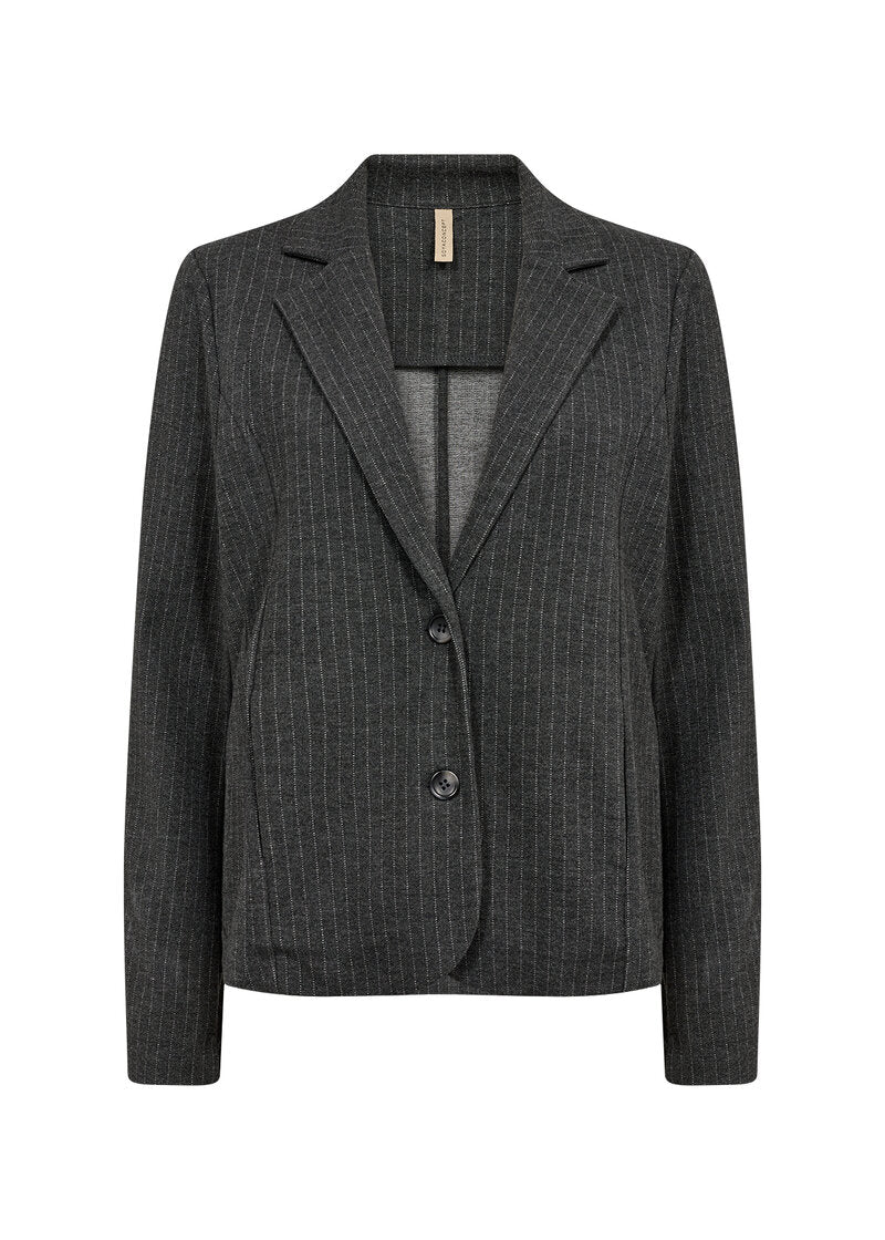 Iva 3 Kavaj Dam Dk Grey Melange Combi Soyaconcept