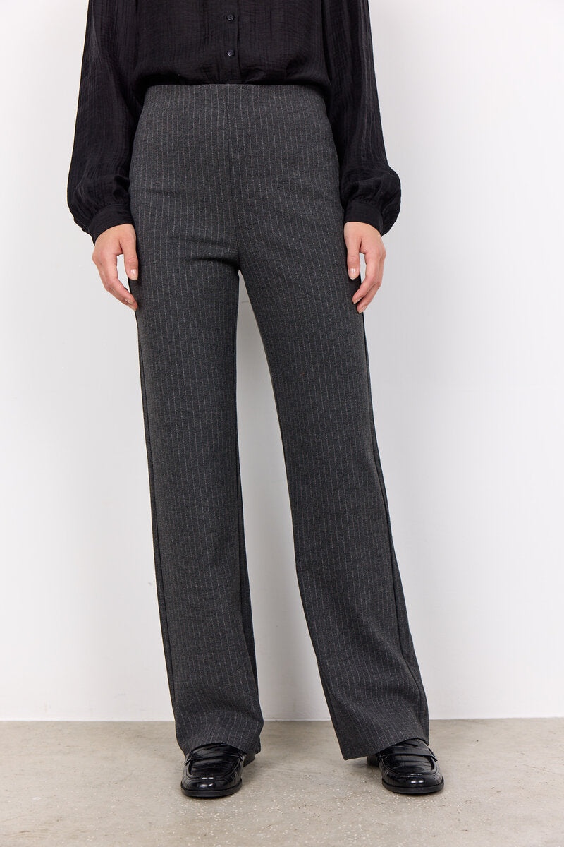 Iva Byxa Dam Dark Grey Melange Combi Soyaconcept