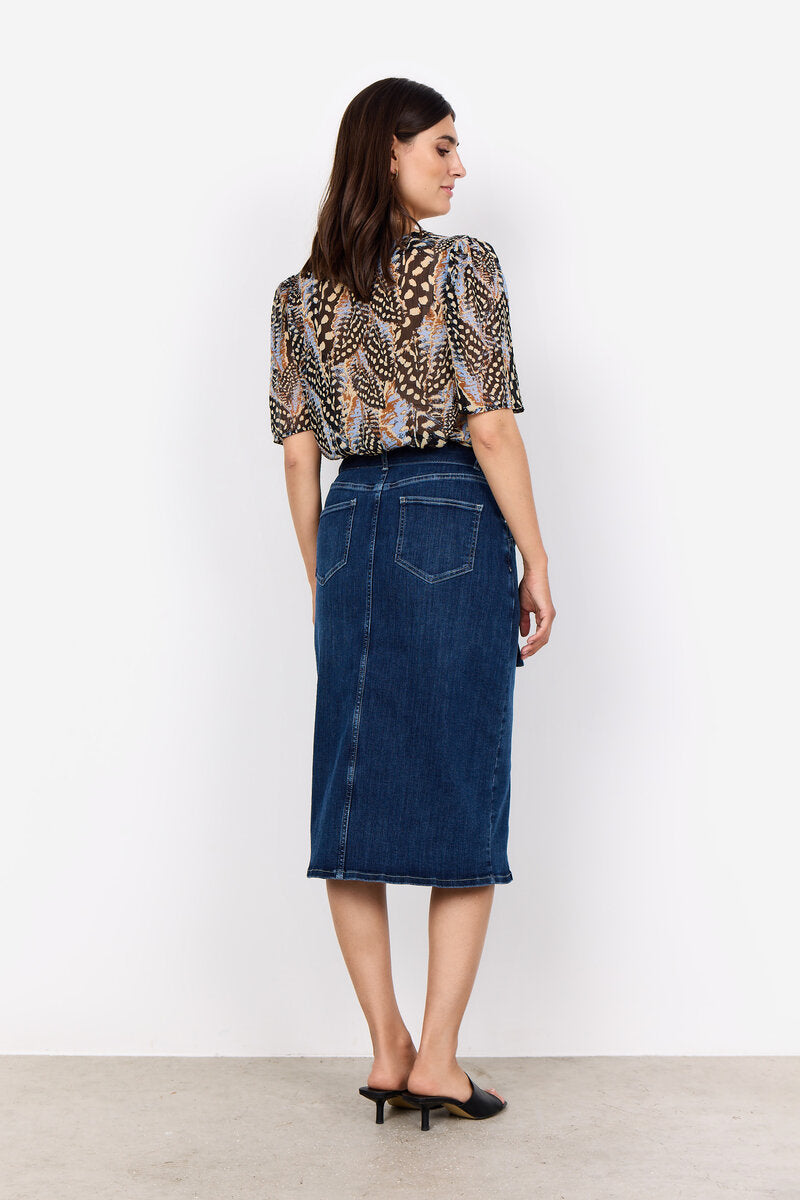 Kimberly Kjol Dam Dark Blue Denim Soyaconcept