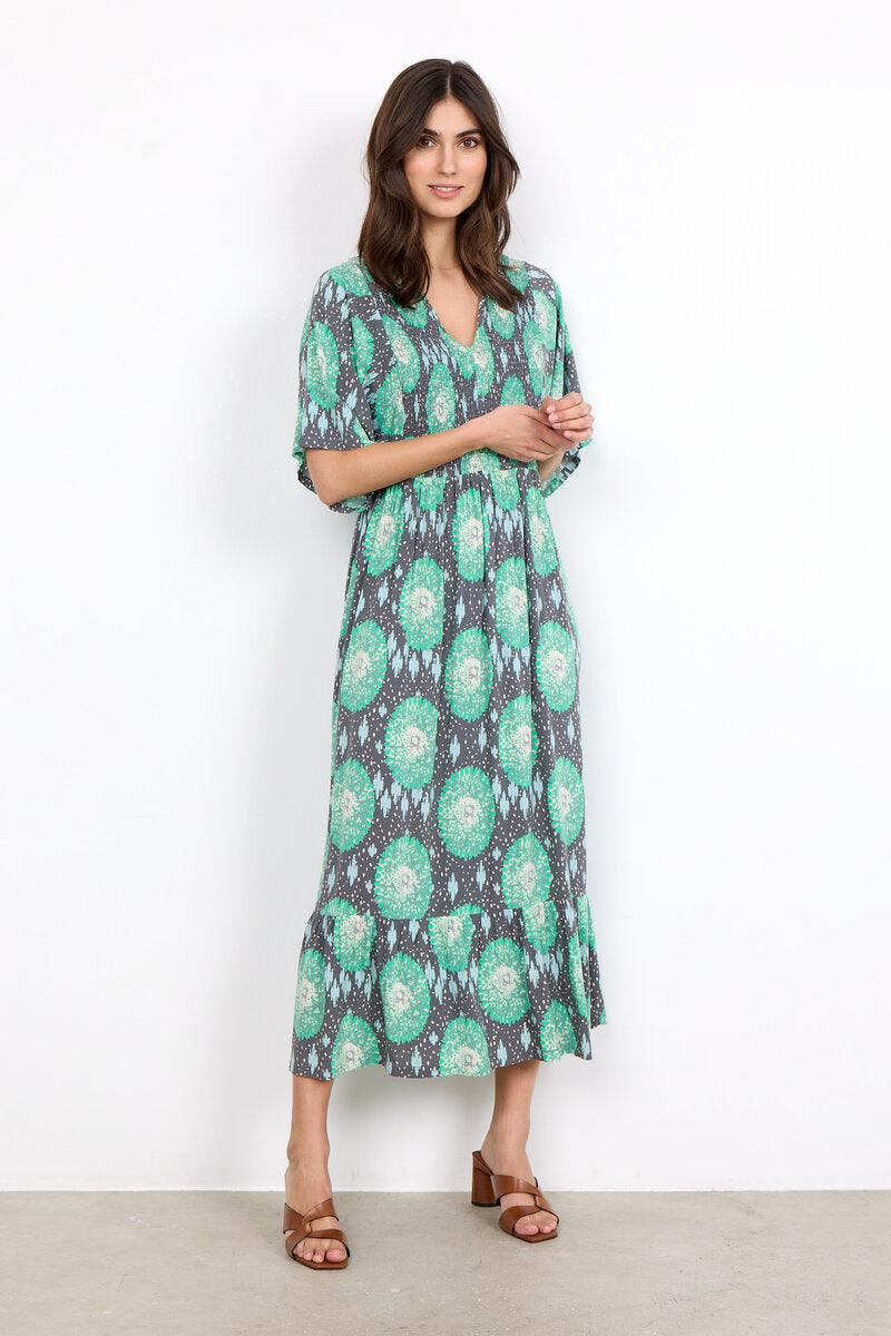 Leana 2 Dress Women Green Combi Soyaconcept