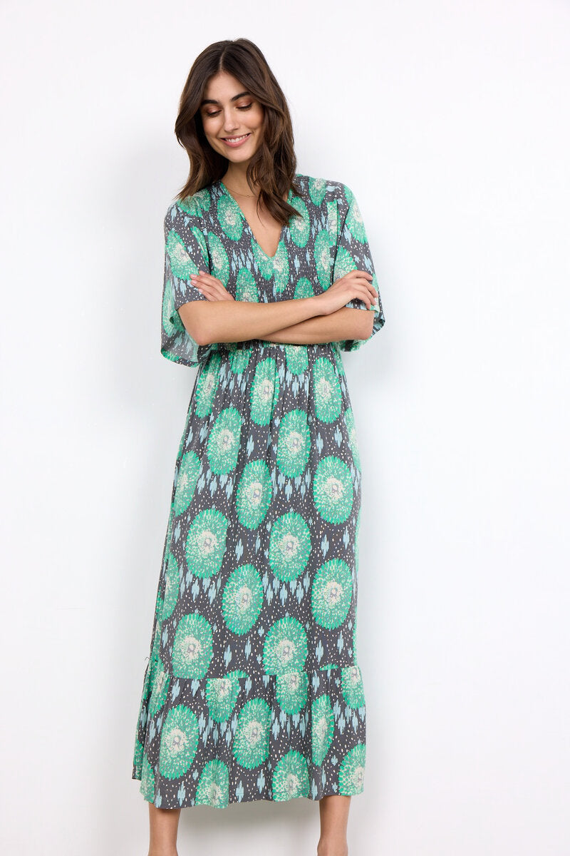 Leana 2 Dress Women Green Combi Soyaconcept