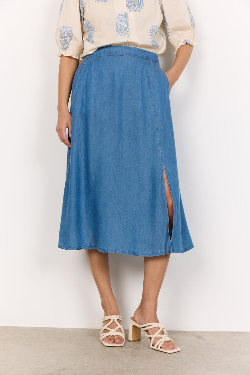 Liv 52 Kjol Dam Medium Blue Soyaconcept