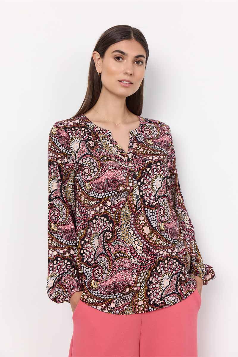 Manny 2 Blouse Women Berry Combi Soyaconcept