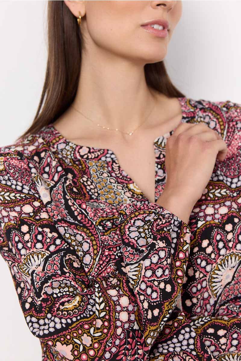 Manny 2 Blouse Women Berry Combi Soyaconcept