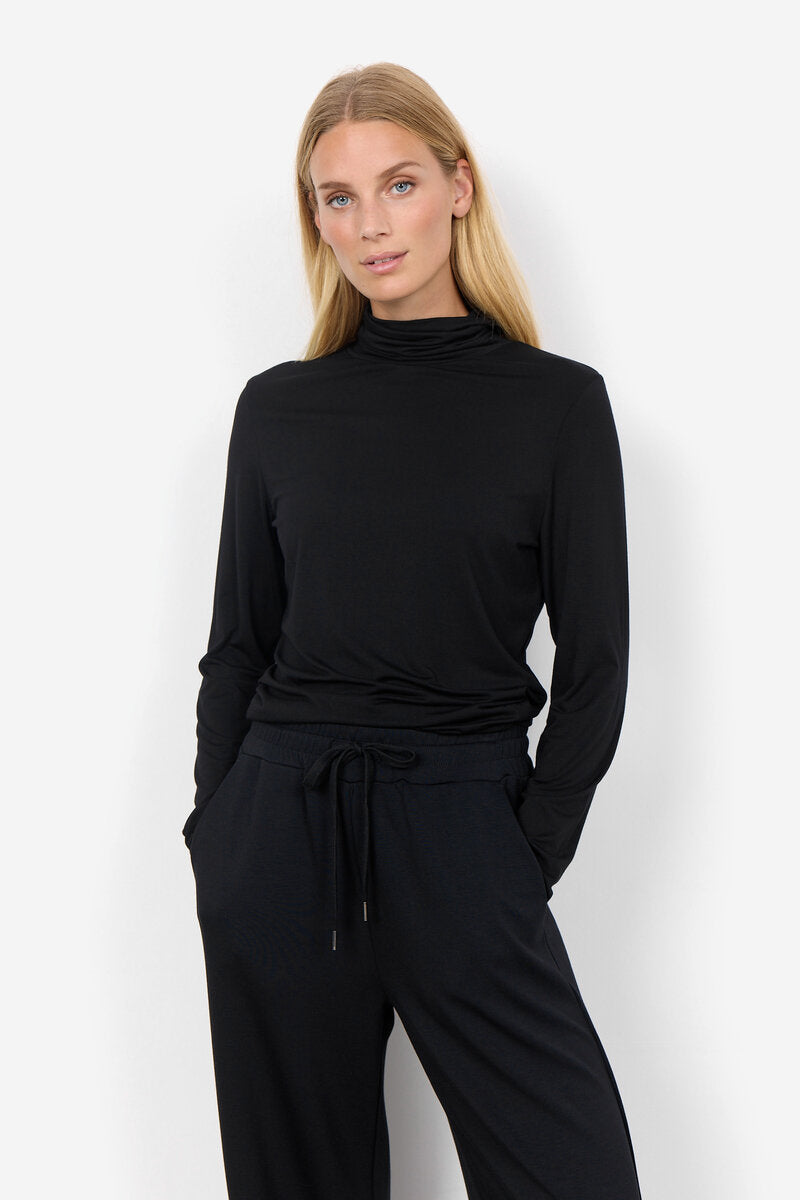 Marica 12 Långärmad Polo Dam Black Soyaconcept