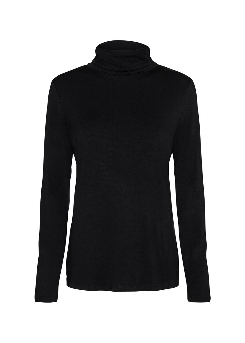 Marica 12 Långärmad Polo Dam Black Soyaconcept