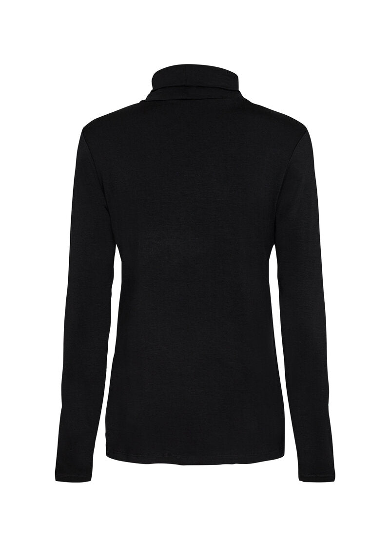 Marica 12 Långärmad Polo Dam Black Soyaconcept