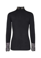 Marica 20 Långärmad Spetspolo Dam Black Soyaconcept