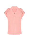Marica 278 V-ringad T-shirt Dam Peach Pink Soyaconcept