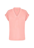 Marica 278 V-ringad T-shirt Dam Peach Pink Soyaconcept