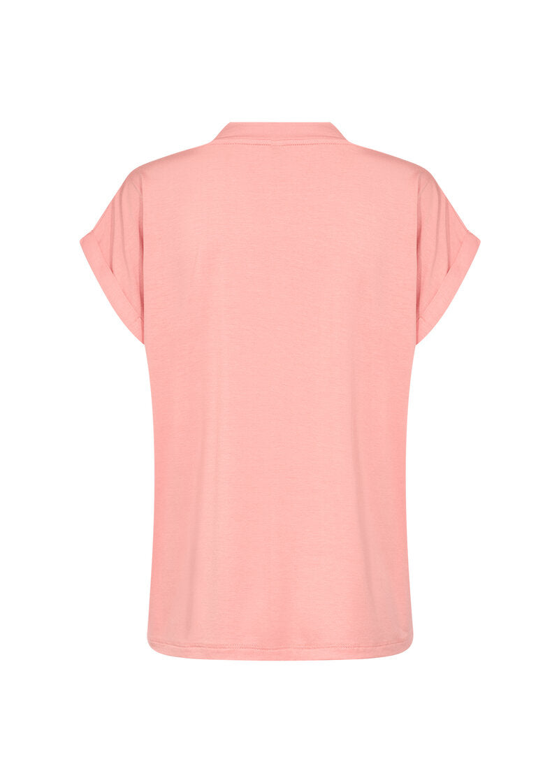 Marica 278 V-ringad T-shirt Dam Peach Pink Soyaconcept