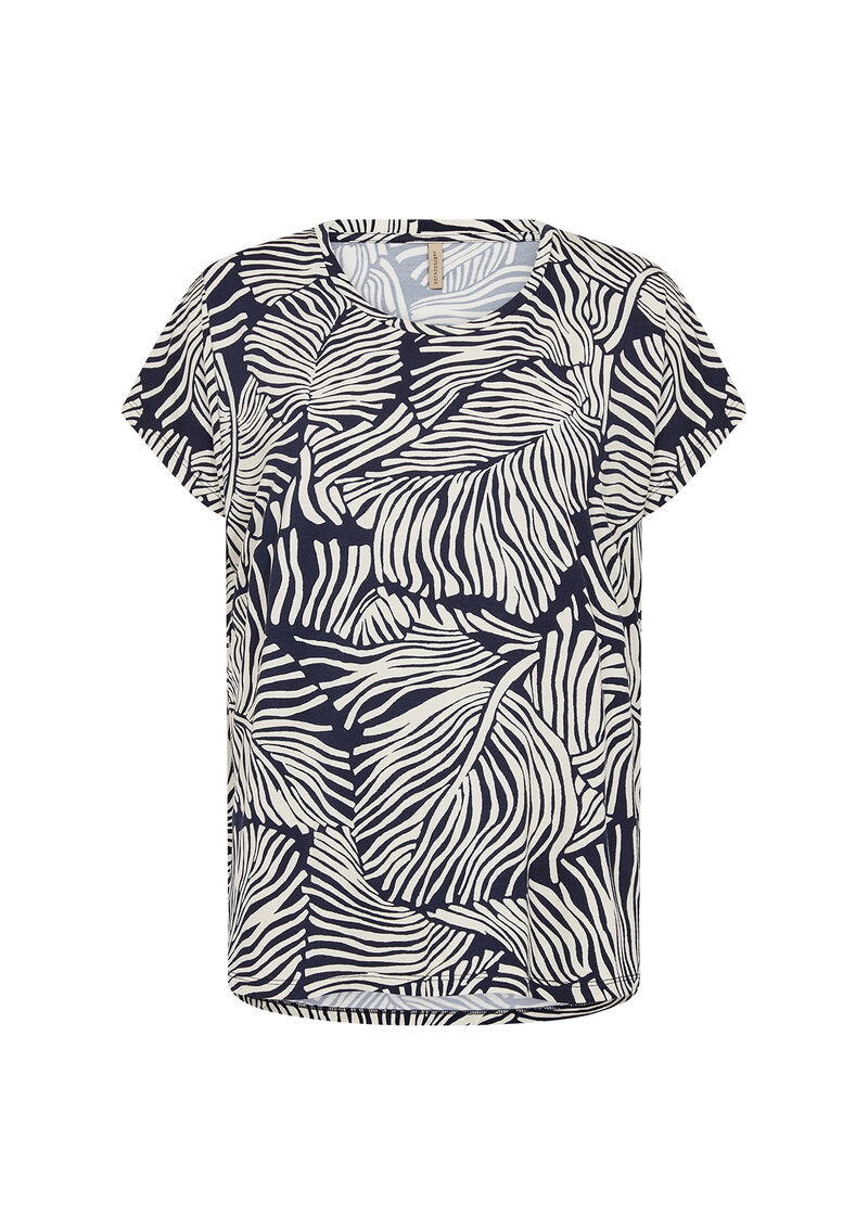 Marica 330 Short-Sleeved Top Women Navy Combi Soyaconcept