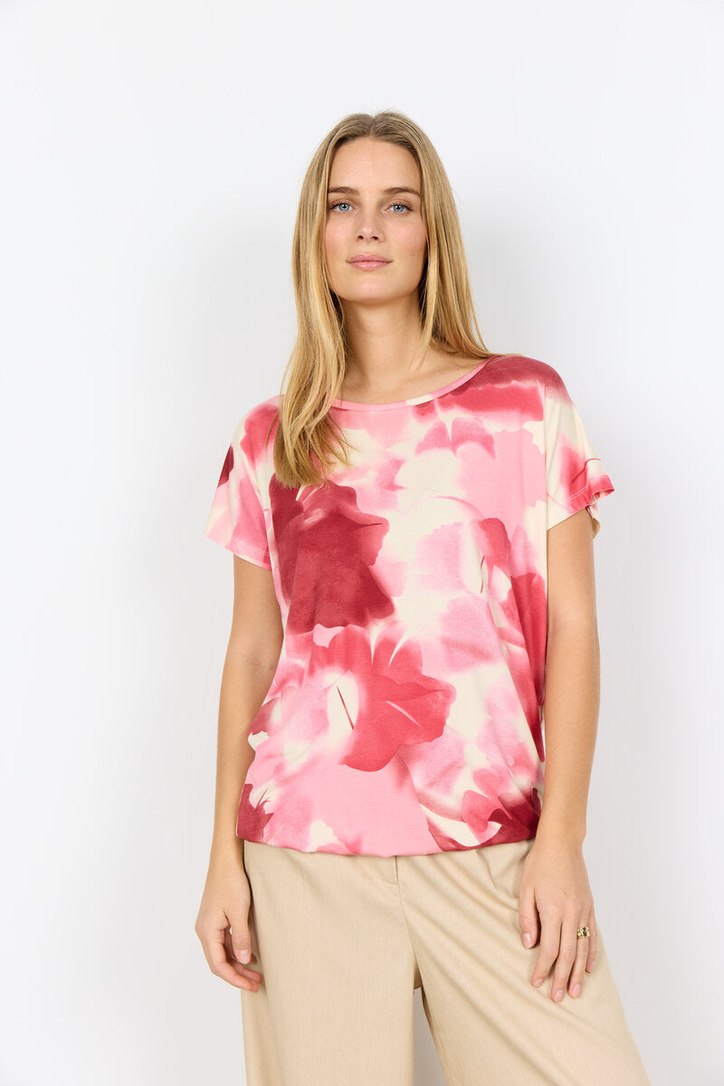 Marica 350 T-Shirt Dam Rapture Rose Combi Soyaconcept