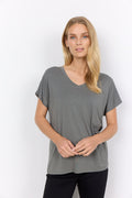 Marica V-ringad T-shirt Dam Misty Soyaconcept
