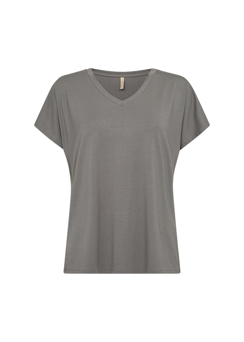 Marica V-ringad T-shirt Dam Misty Soyaconcept