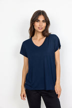 Marica V-ringad T-shirt Dam Navy Soyaconcept