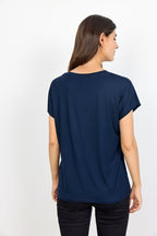 Marica V-ringad T-shirt Dam Navy Soyaconcept