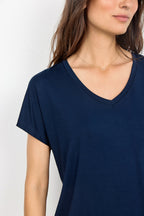 Marica V-ringad T-shirt Dam Navy Soyaconcept
